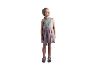 PolyJet 3D Printed Full-color Pink Dress Girl Scaled-down Figure