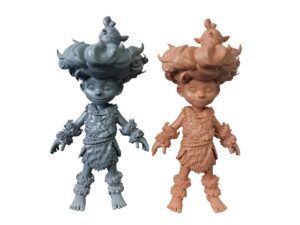 DLP 3D Printed Cartoon Caveman Resin Figures