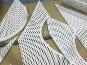 SLA 3D Printed White Resin Decorative Panel with Cut-outs