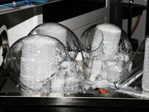 SLA 3D Printed Clear Resin Hollowed Human Skull Model