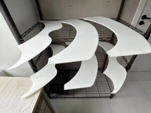 SLA 3D Printed White Blade-like Resin Boards