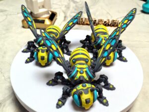 FDM 3D Printed Multi-color PLA Futuristic Mechanical Bee