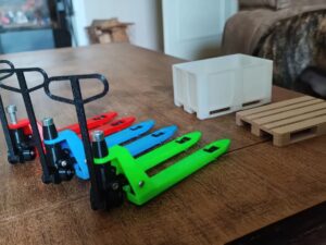 FDM 3D Printed Pallet Jack Forklift Toy Functional Model